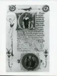 Anonimo sec. XIV ; Barisini Tommaso, (?) , Iniziale U, Iniziale abitata, Cristo in trono, Motivi decorativi fitomorfi