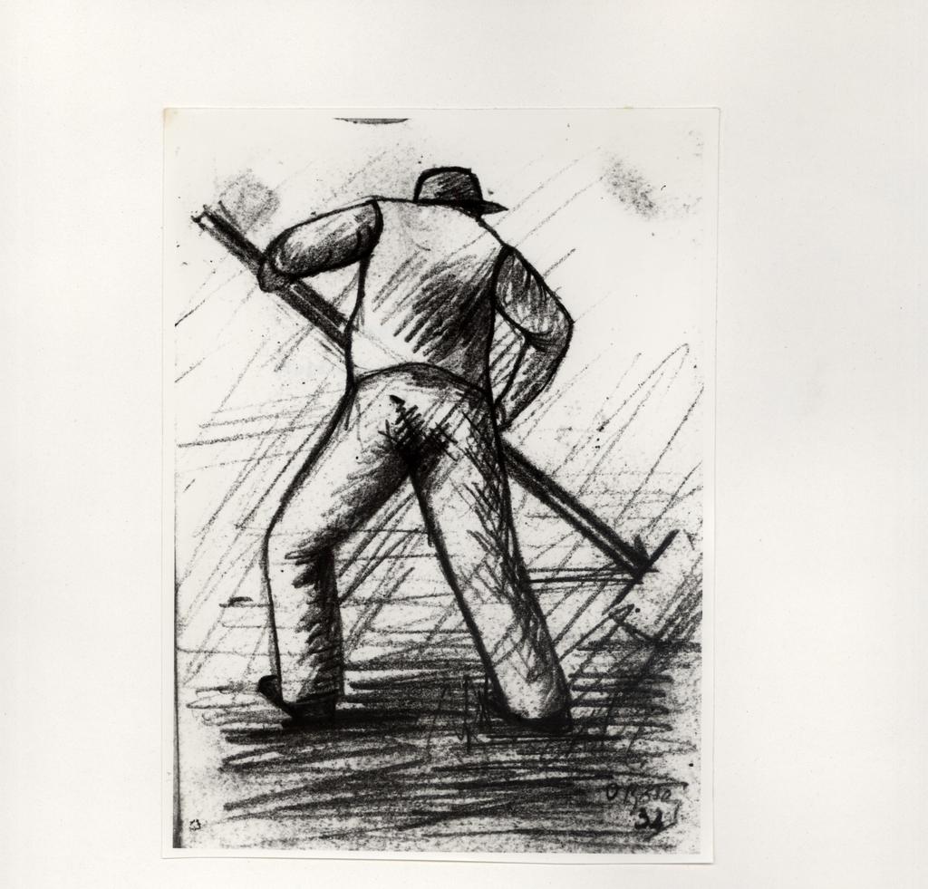 Rosai, Ottone, Il contadino - disegno - Fondazione Ragghianti