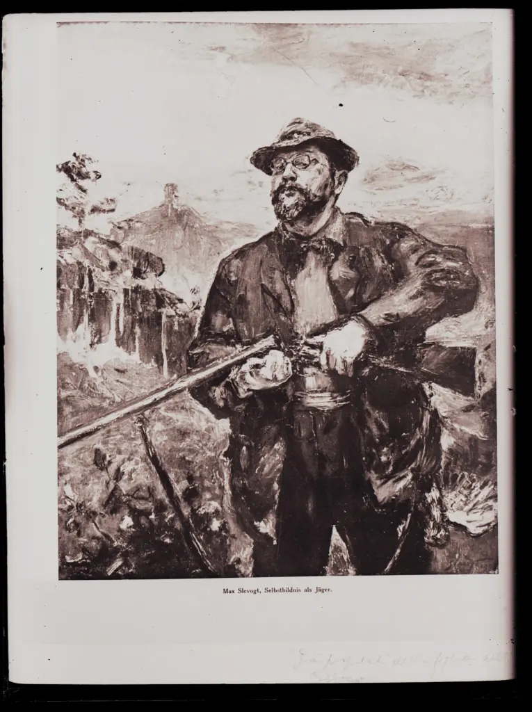 Anonimo , Slevogt, Max - sec. XIX - Selbstbildnis als Jager , fronte