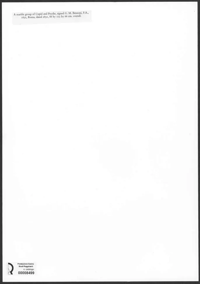 Anonimo , Benzoni, Giovanni Maria - sec. XIX - A marble group of Cupid and Psyche , retro