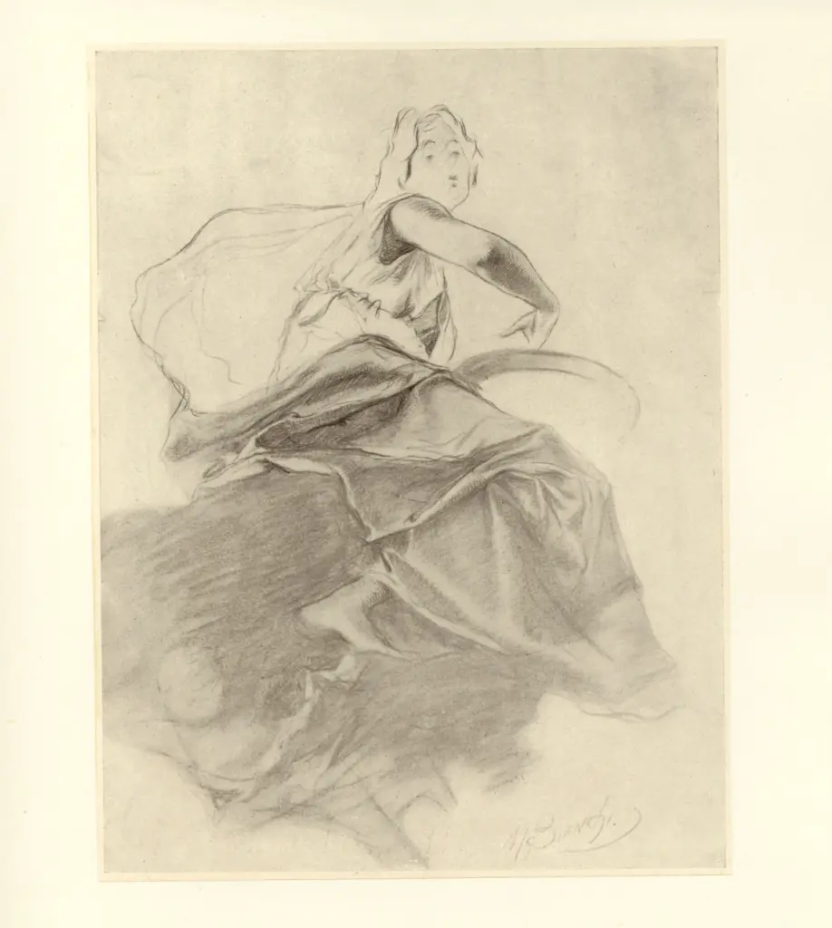 Anonimo , Bianchi, Mos&egrave; - sec. XIX - Studio per la "Flora" , fronte