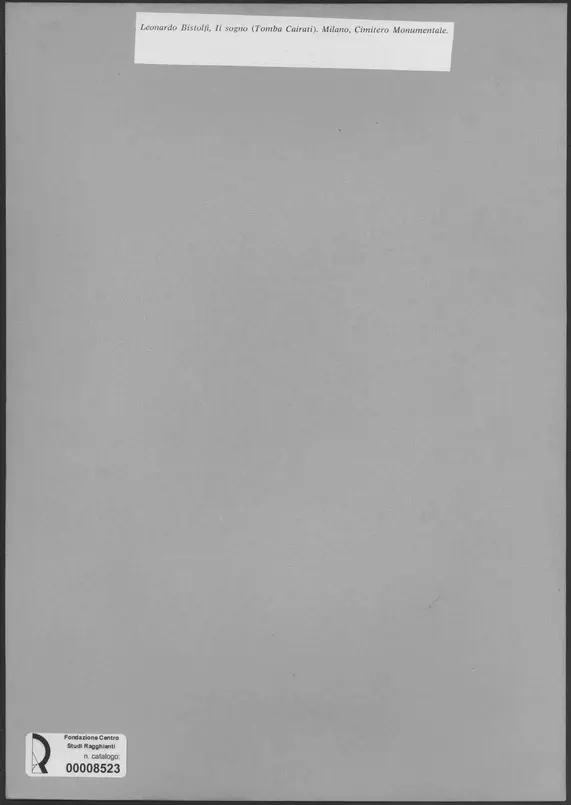 Anonimo , Bistolfi, Leonardo - sec. XIX - Il sogno (Tomba Cairati) , retro