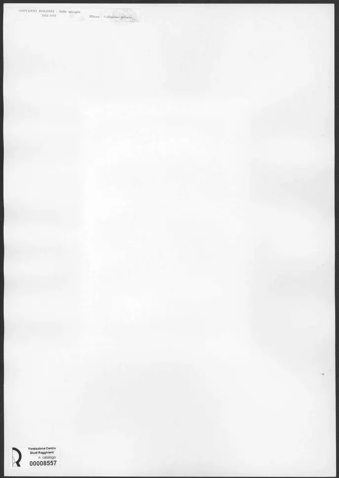 Anonimo , Boldini, Giovanni - sec. XIX - Sulla spiaggia , retro