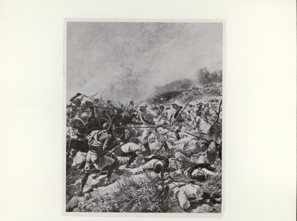 Anonimo , Cammarano, Michele - sec. XIX - La battaglia di Dogali - particolare , fronte