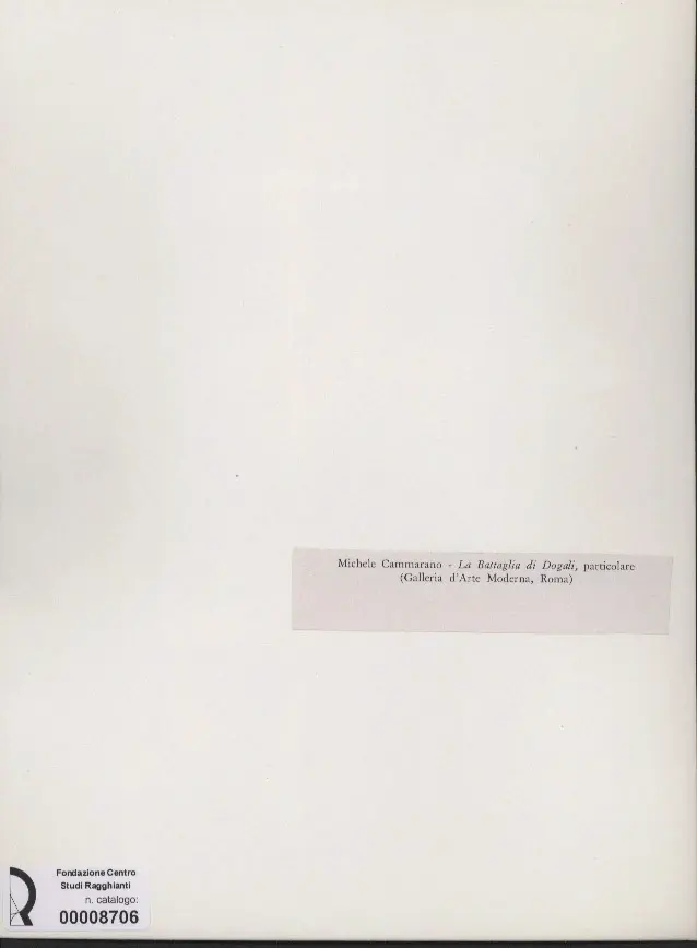 Anonimo , Cammarano, Michele - sec. XIX - La battaglia di Dogali - particolare , retro