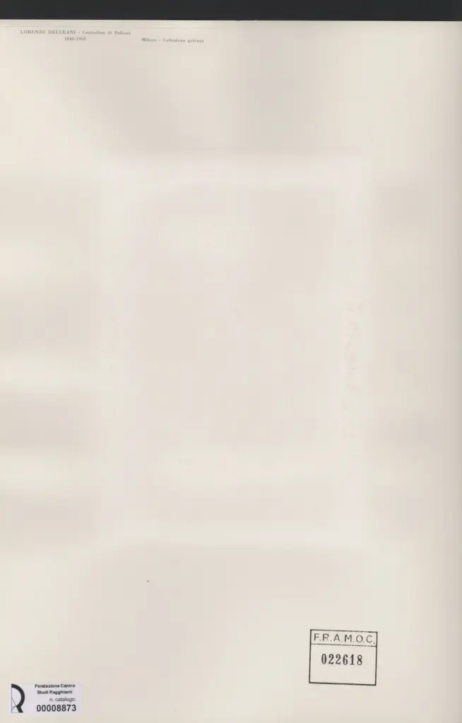 Anonimo , Delleani, Lorenzo - sec. XIX - Contadina di Pollone , retro