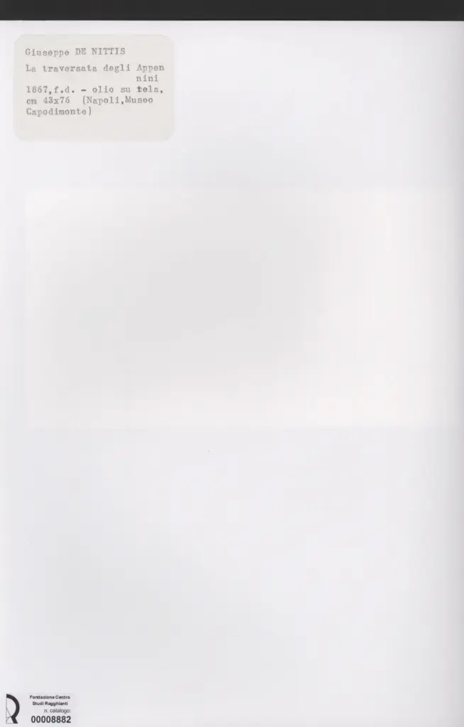 Anonimo , De Nittis, Giuseppe - sec. XIX - La traversata degli Appennini , retro