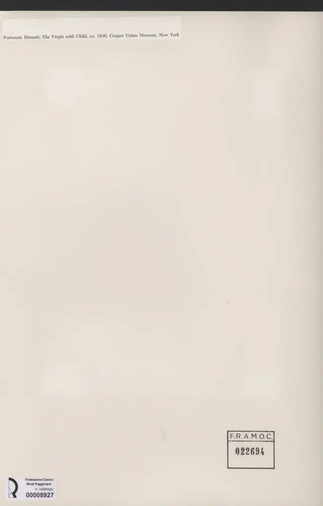 Anonimo , Duranti, Fortunato - sec. XIX - The Virgin with Child , retro