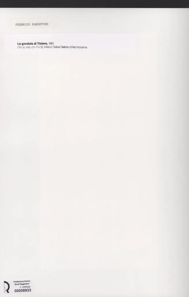 Anonimo , Faruffini, Federico - sec. XIX - La gondola di Tiziano , retro