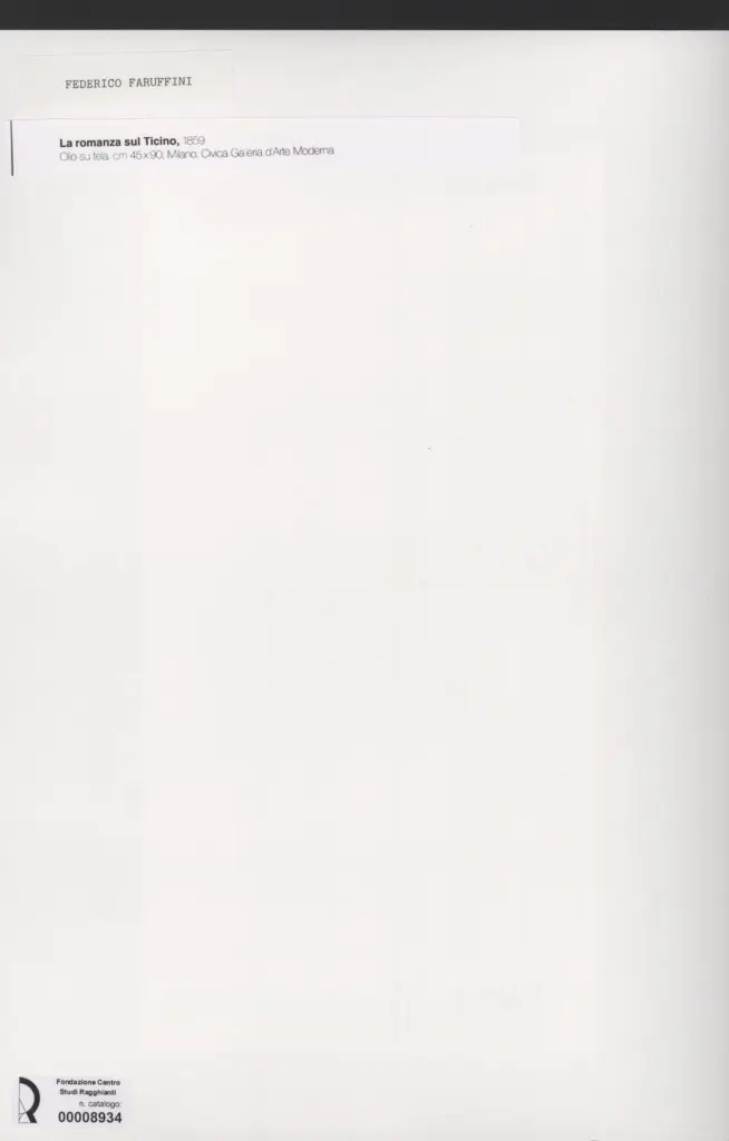 Anonimo , Faruffini, Federico - sec. XIX - La romanza sul Ticino , retro