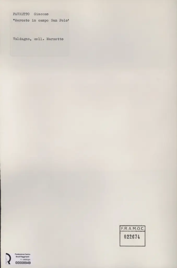 Anonimo , Favretto, Giacomo - sec. XIX - Mercato in campo San Polo