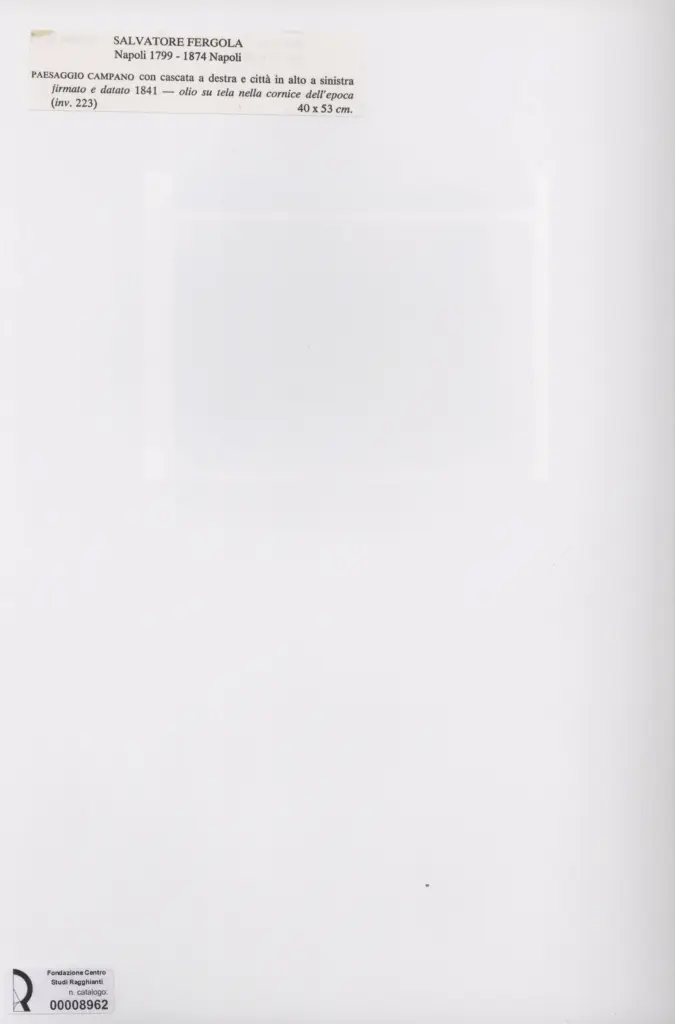 Anonimo , Fergola, Salvatore - sec. XIX - Paesaggio campano , retro