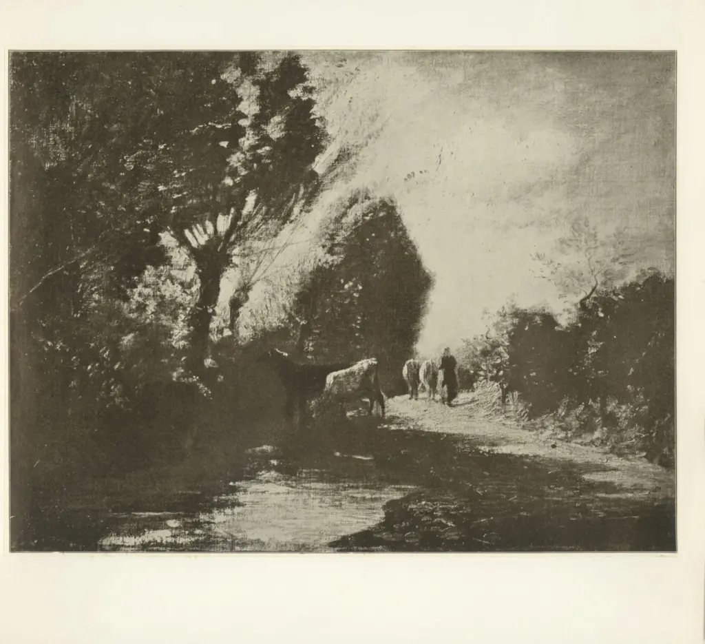 Anonimo , Fontanesi, Antonio - sec. XIX - Paesaggio , fronte