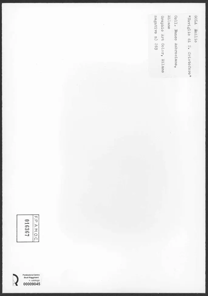 Graphic Art Color Milano , Gola, Emilio - sec. XIX - Naviglio di S. Cristoforo , retro