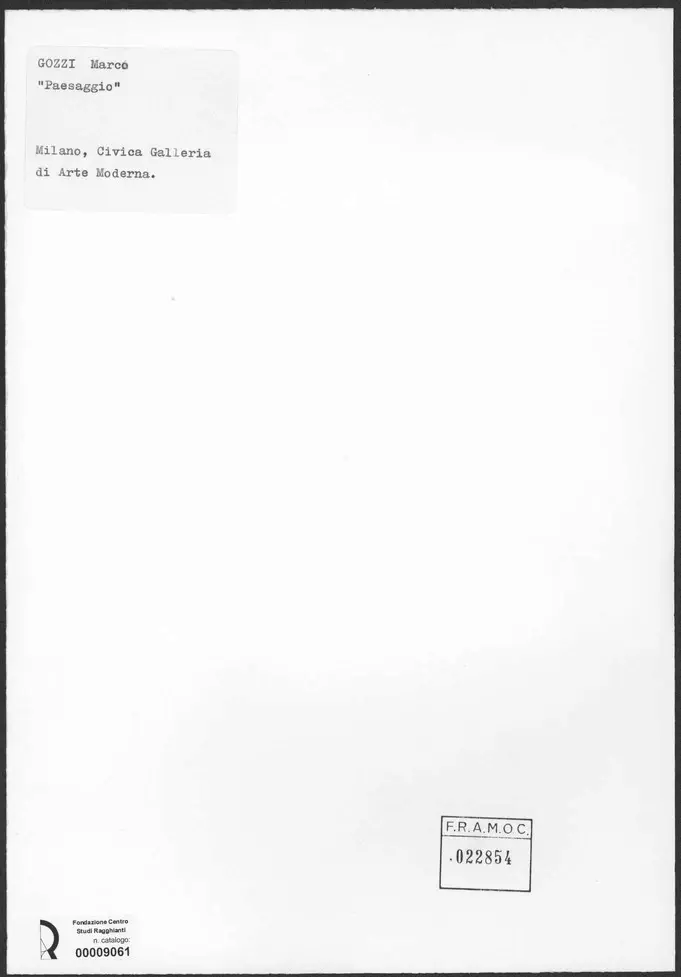 Anonimo , Gozzi, Marco - sec. XIX - Paesaggio , retro