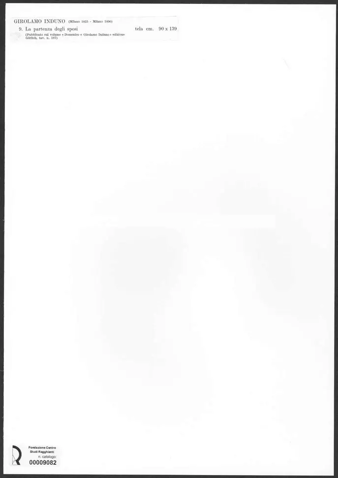 Anonimo , Induno, Girolamo - sec. XIX - La partenza degli sposi , retro