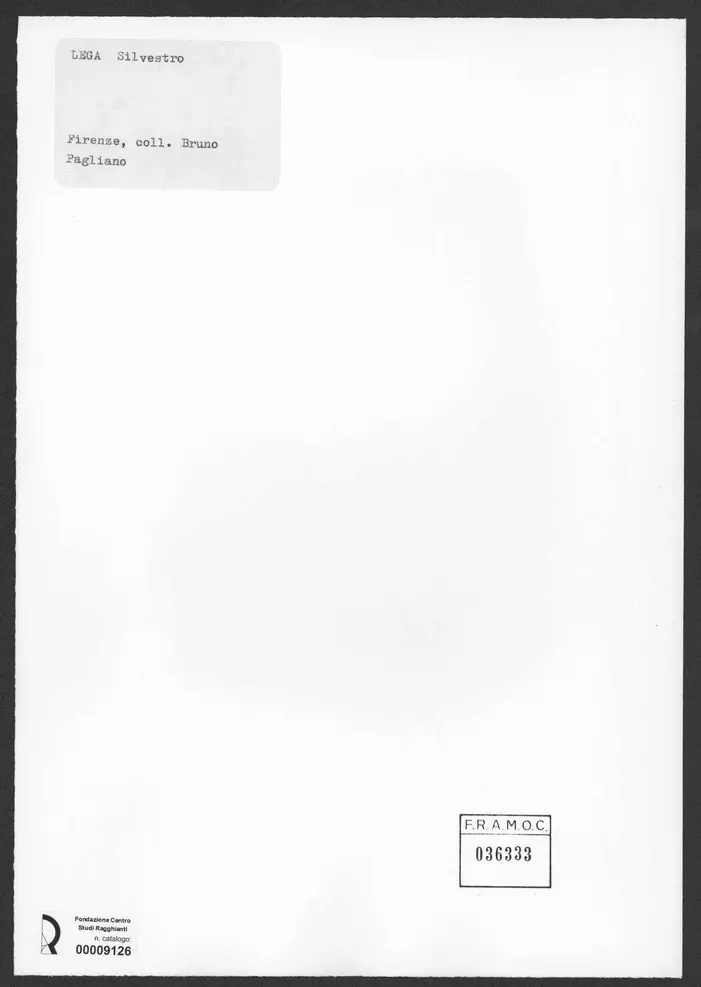 Anonimo , Lega, Silvestro - sec. XIX - Paesaggio con contadini , retro