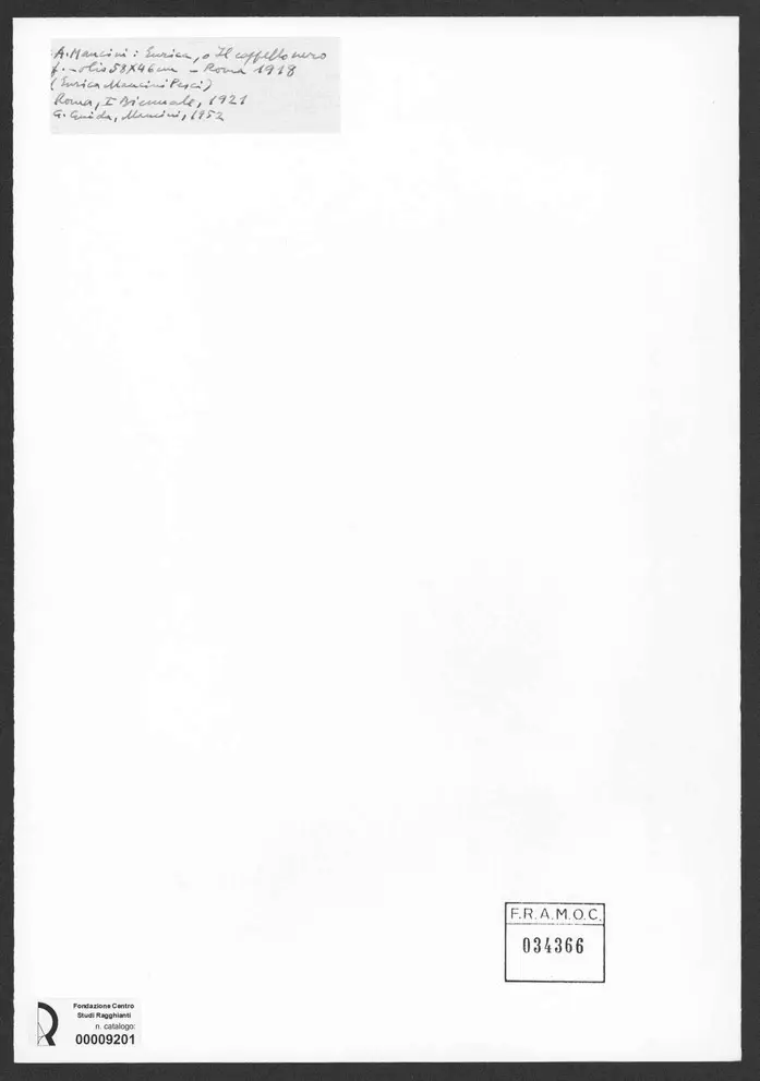 Anonimo , Mancini, Antonio - sec. XX - Enrica (o Il cappello nero) , retro