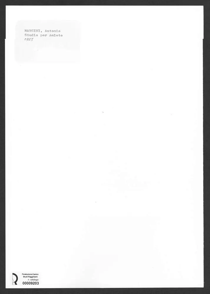 Anonimo , Mancini, Antonio - sec. XX - Studio per Amleto , retro