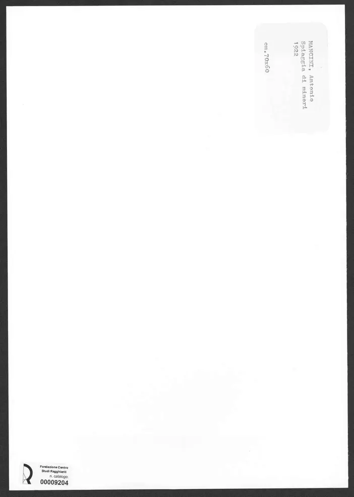 Anonimo , Mancini, Antonio - sec. XX - Spiaggia di minori , retro