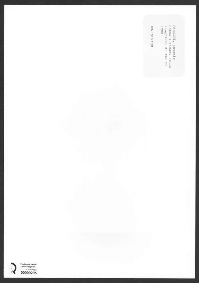 Anonimo , Mancini, Antonio - sec. XX - Sotto i limoni della scogliera di Amalfi , retro