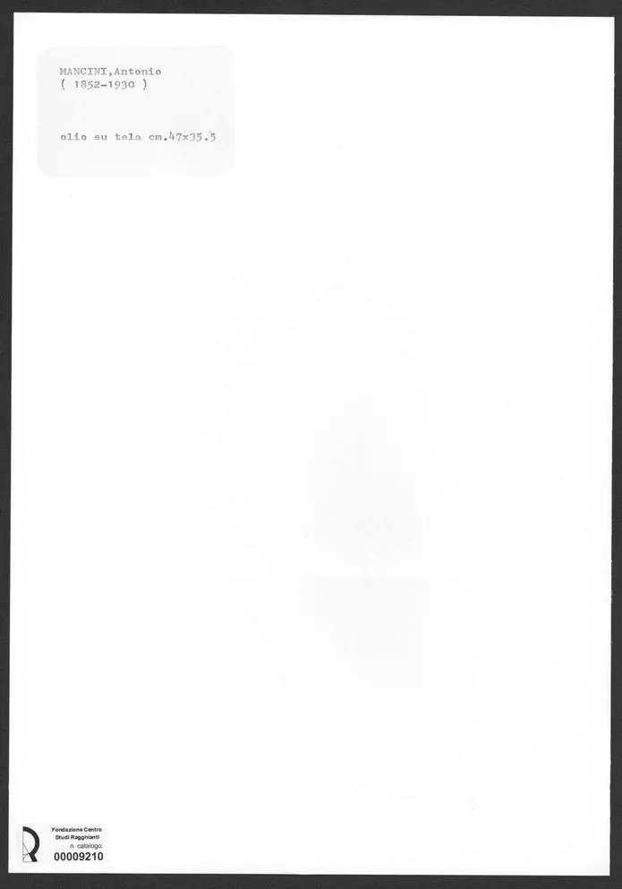 Anonimo , Mancini, Antonio - sec. XIX/ XX - Ritratto , retro