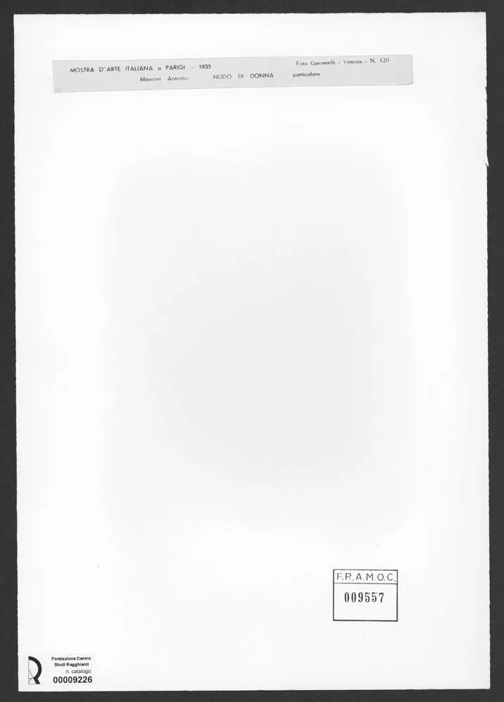 Giacomelli , Mancini, Antonio - sec. XIX/ XX - Nudo di donna , retro