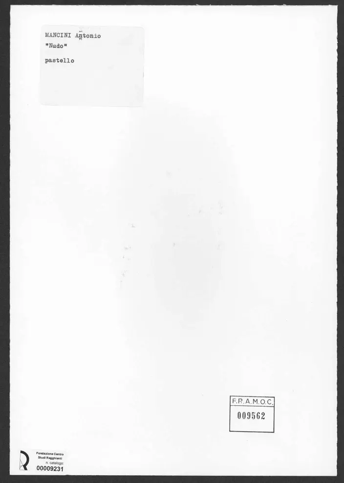 Anonimo , Mancini, Antonio - sec. XIX/ XX - Nudo , retro