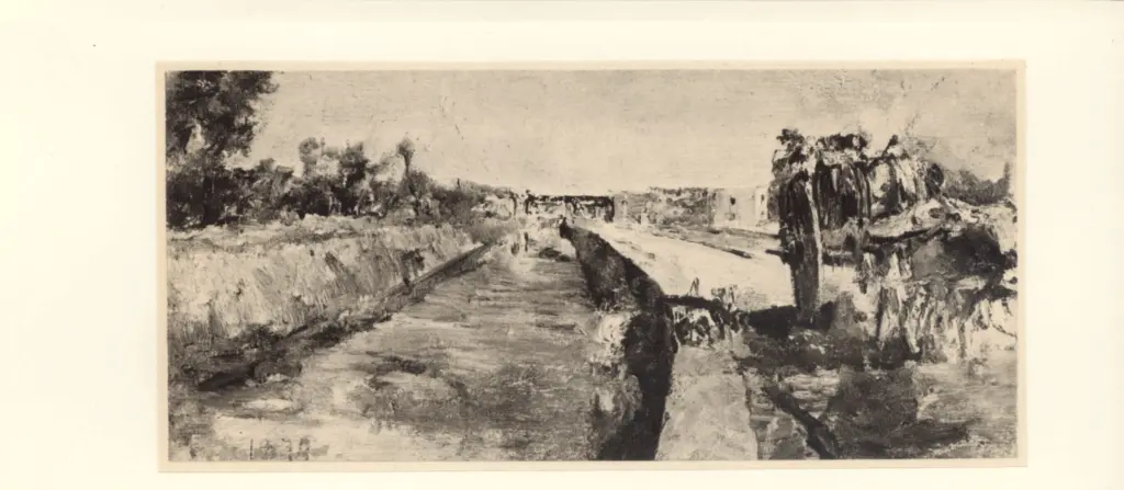 Anonimo , Mancini, Antonio - sec. XIX/ XX - Lungo il Sebeto (Napoli) , fronte