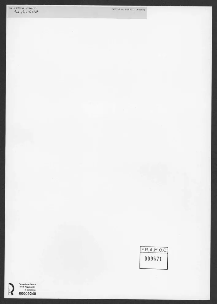 Anonimo , Mancini, Antonio - sec. XIX/ XX - Lungo il Sebeto (Napoli) , retro