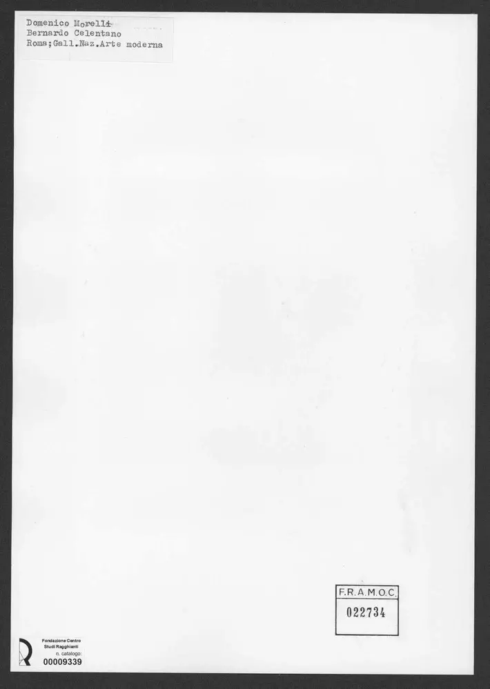 Anonimo , Morelli, Domenico - sec. XIX - Bernardo Celentano , retro