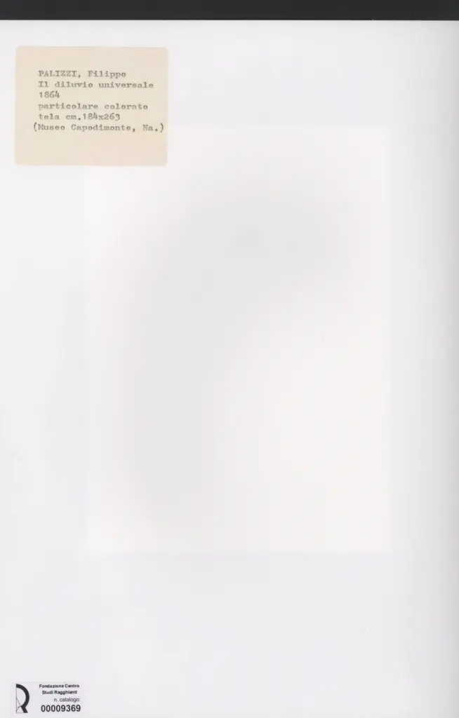 Anonimo , Palizzi, Filippo - sec. XIX - Il diluvio universale (particolare) , retro