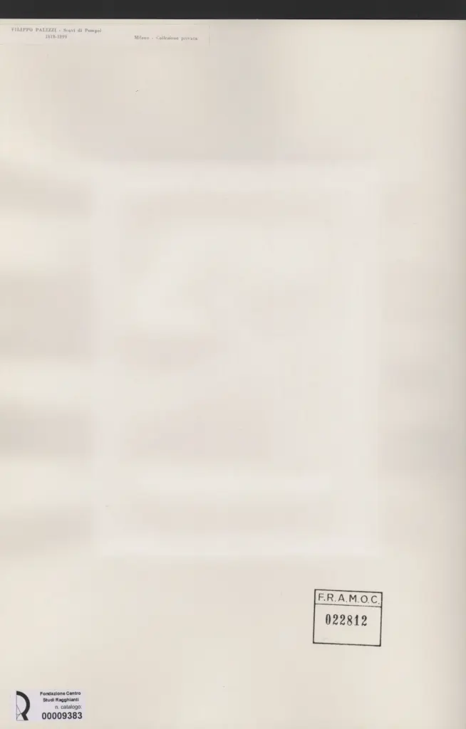 Anonimo , Palizzi, Filippo - sec. XIX - Scavi di Pompei , retro