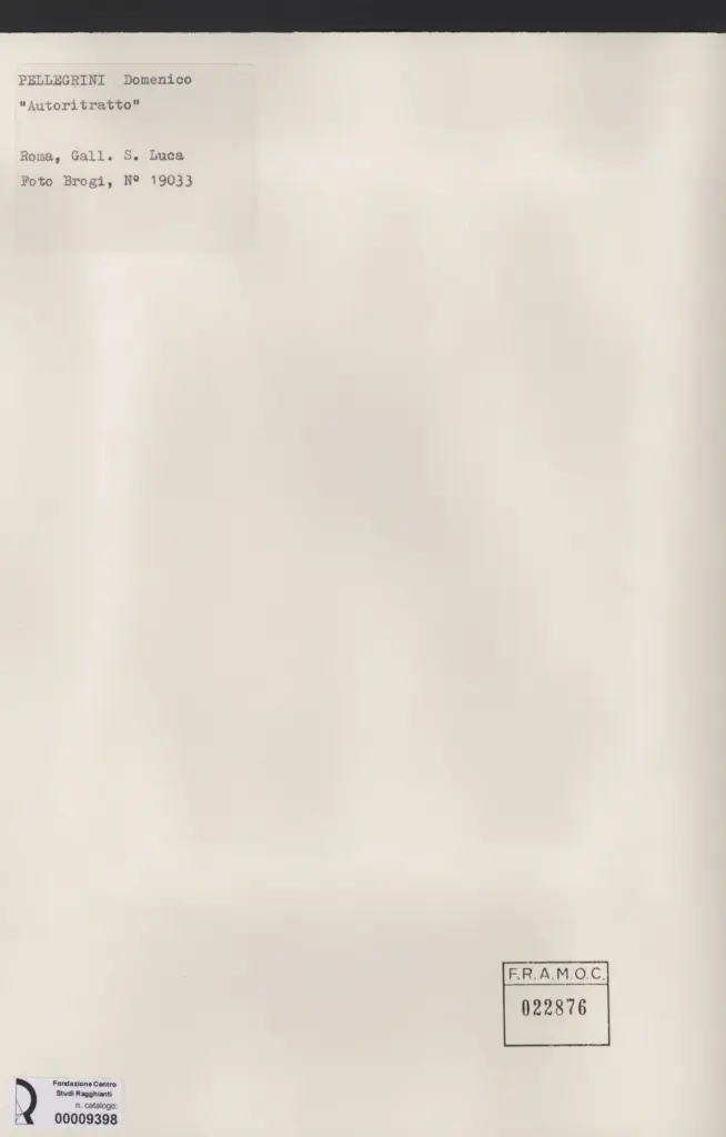 Brogi , Pellegrini, Domenico - sec. XIX - Autoritratto , retro