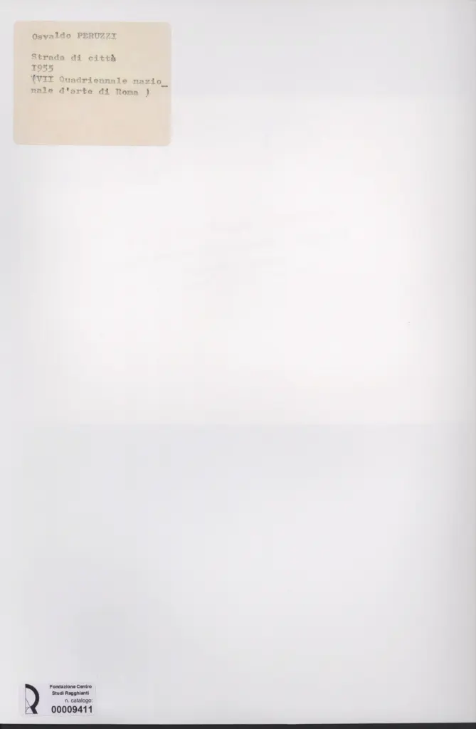 Anonimo , Peruzzi, Osvaldo - sec. XX - Strade di citt&agrave; , retro