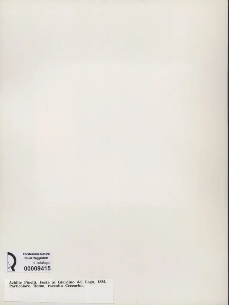 Anonimo , Pinelli, Achille - sec. XIX - Festa al Giardino del Lago, particolare , retro
