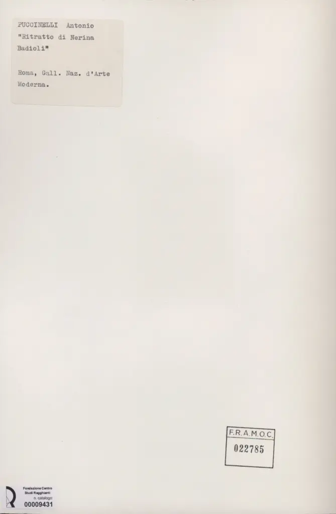 Anonimo , Puccinelli, Antonio - sec. XIX - Ritratto di Nerina Badioli , retro