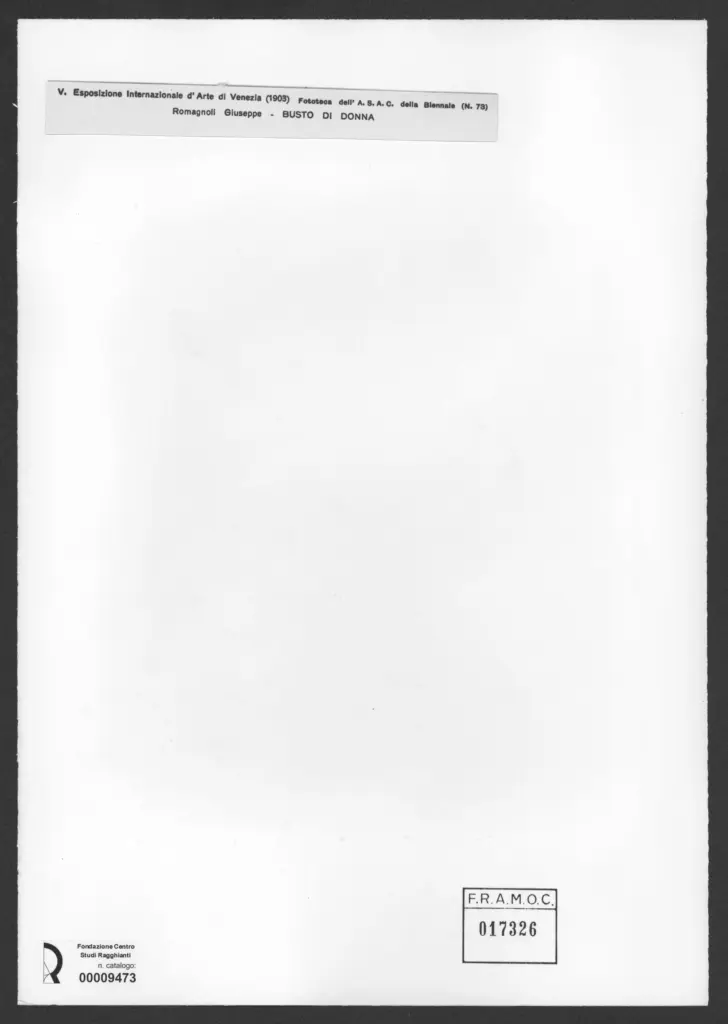 Anonimo , Romagnoli, Giuseppe - sec. XIX - Busto di Donna , retro