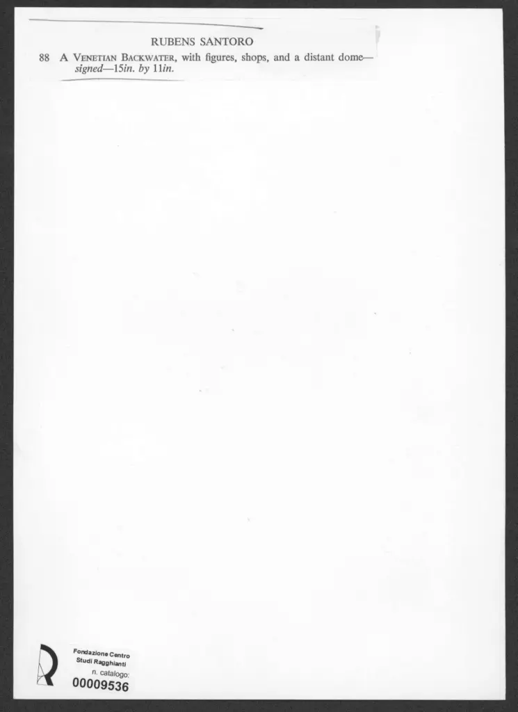 Anonimo , Santoro, Rubens - sec. XIX/ XX - A Venetian backwater, with figures, shops, and a distant dome , retro