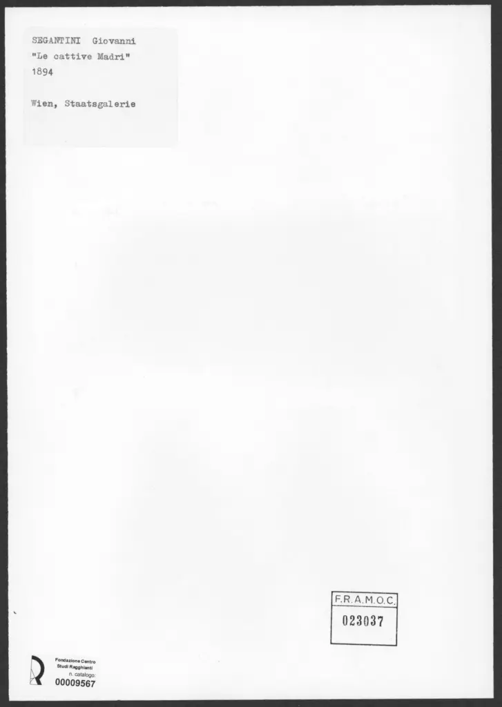 Anonimo , Segantini, Giovanni - sec. XIX - Le cattive madri , retro