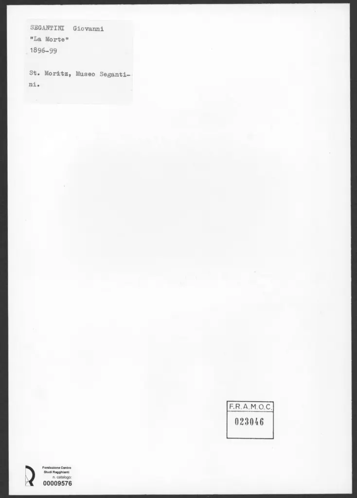 Anonimo , Segantini, Giovanni - sec. XIX - La Morte , retro