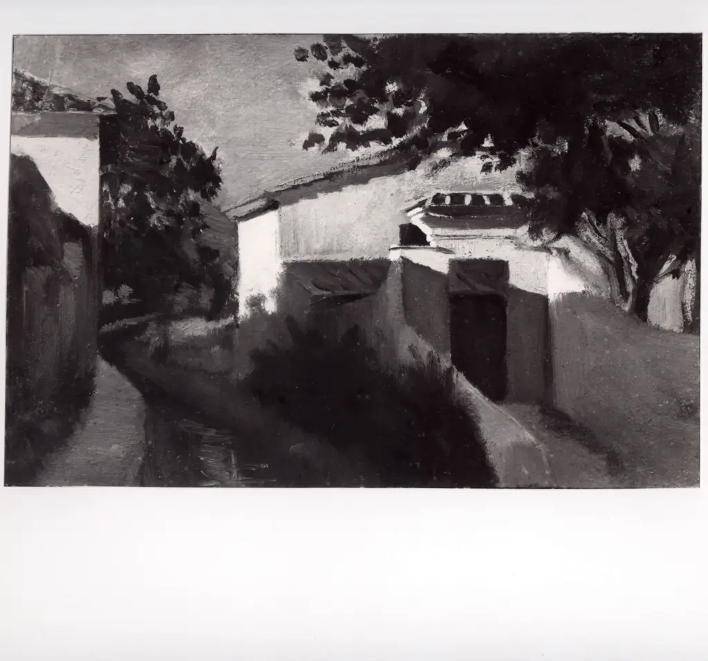 Anonimo , Sernesi, Raffaello - sec. XIX - Case al sole , fronte