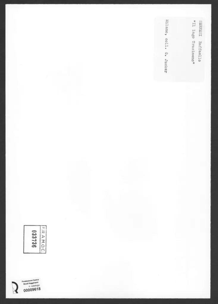 Anonimo , Sernesi, Raffaello - sec. XIX - Il lago Trasimeno , retro