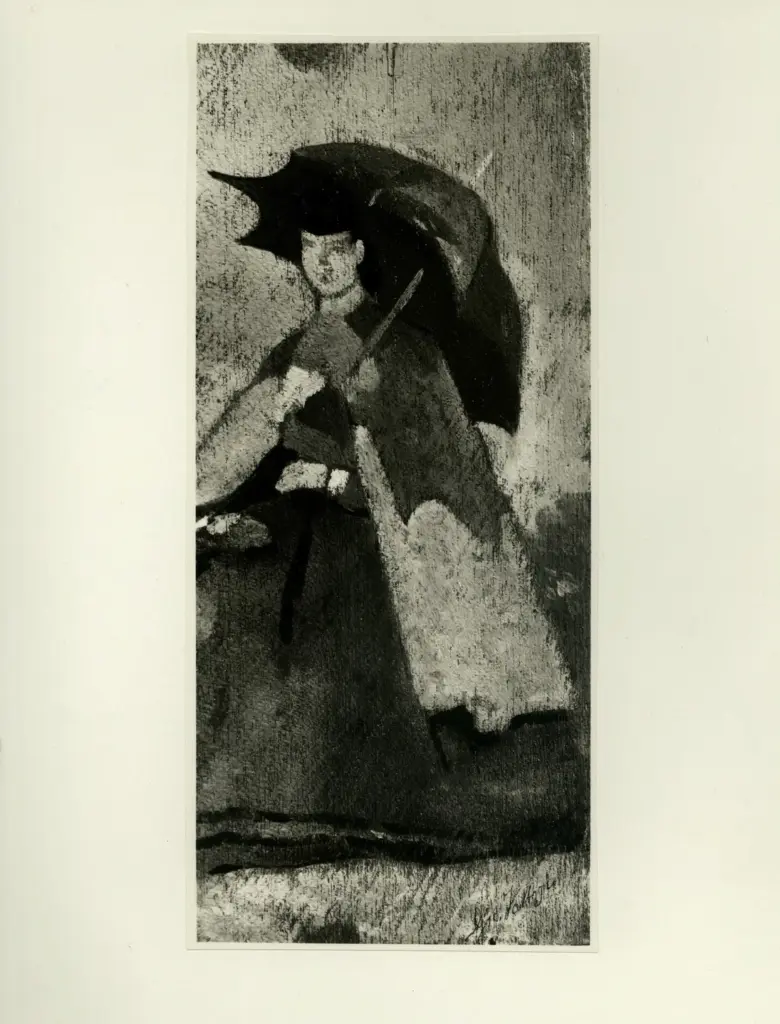 Anonimo , Fattori, Giovanni - sec. XIX - Donna con ombrellino (Signora al sole) , fronte