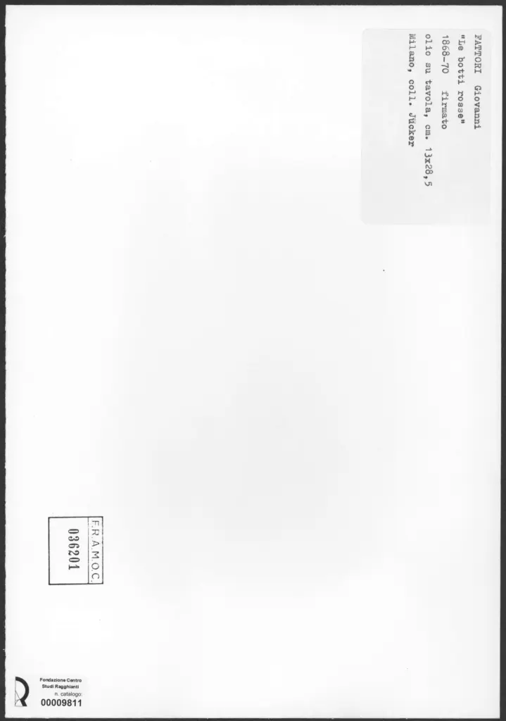 Anonimo , Fattori, Giovanni - sec. XIX -Le botti rosse , retro