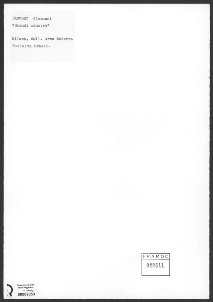 Fattori, Giovanni - sec. XX - Grandi manovre , retro