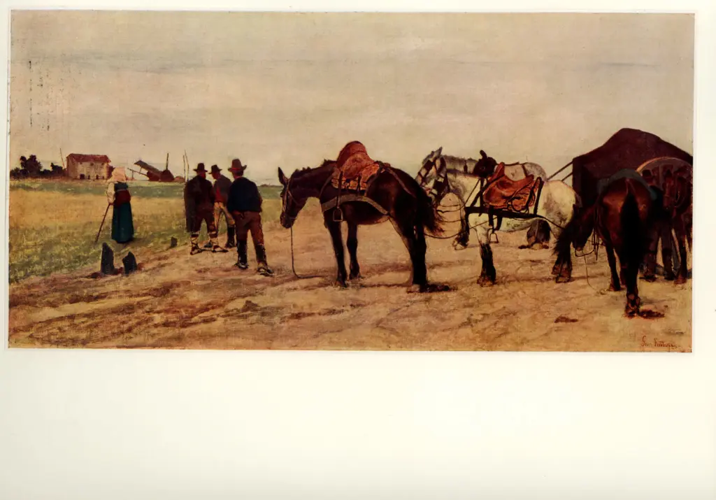 Anonimo , Fattori, Giovanni - sec. XIX - La sosta , fronte