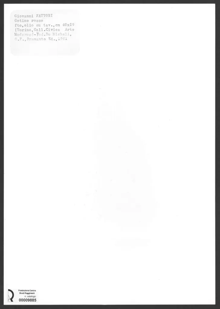 Anonimo , Fattori, Giovanni - sec. XIX - Gotine rosse , retro