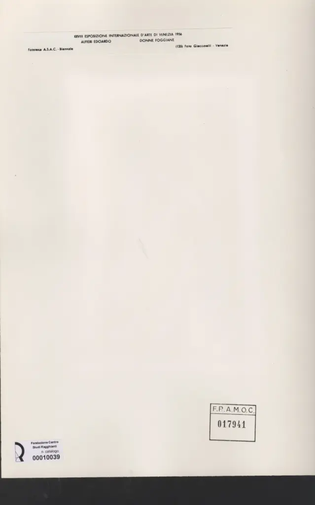 Giacomelli , Alfieri, Edoardo - sec. XX - Donne foggiane , retro