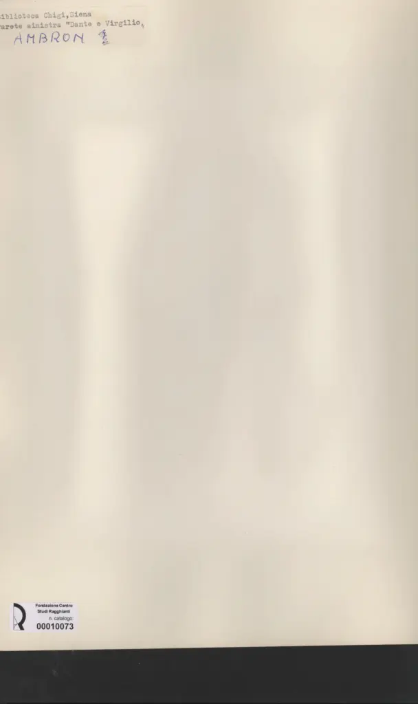 Anonimo , Ambron, Attilio - sec. XX - Biblioteca Chigi, Siena. Parete sinistra "Dante e Virgilio" , retro